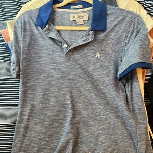 Blue heather penguin polo size small  slim fit